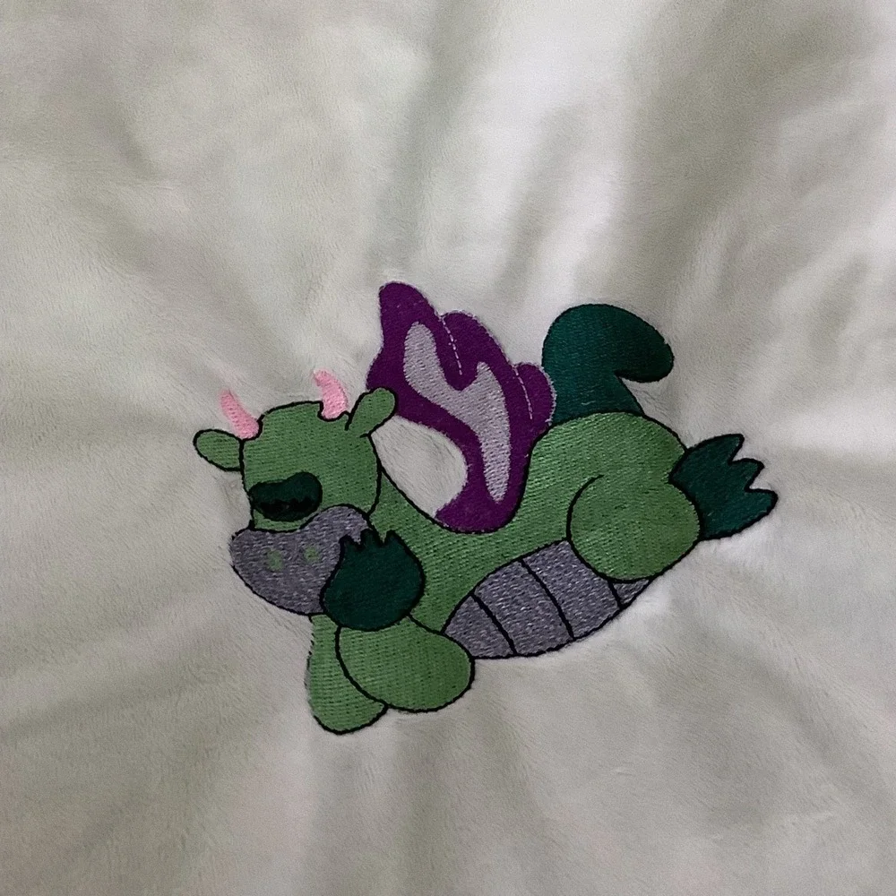 Carter's Dragon Baby Blanket Satin Trim‎ Plush Security Green Lovey Retired